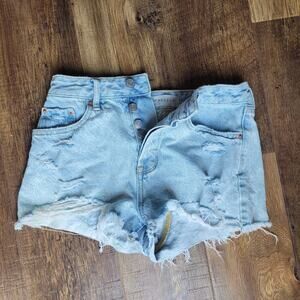 PacSun Women's High Rise Festival Light Wash Denim Jean Shorts 24/XXS